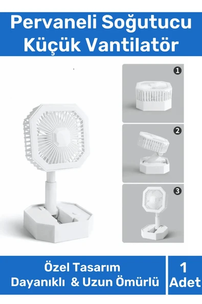 Deluxe Katlanabilir 2 Modlu Usb Şarjlı Sessiz Mini Fan Yelpazeli Pervaneli Soğutucu Vantilatör ürün görseli 1