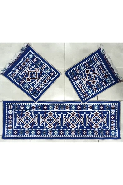 EFE Oto Koltuk Kilim Seti - Ön Ve Arka Koltuk Üstü 3 Parça Takım - Mavi Renk ürün görseli 1