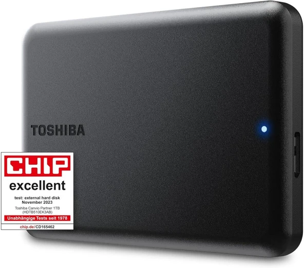 Toshiba Canvio Partner 1tb 2.5 USB 3.2 Taşınabilir Harddisk (HDTB510EK3AB) ürün görseli 1