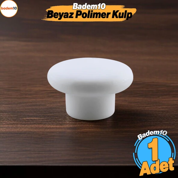 Bohem Beyaz Mantar Kulp Düğme 1 ADET Çekmece Mutfak Mobilya Dolabı Dolap Kulpu Kulbu Plastik Kulp ürün görseli 1