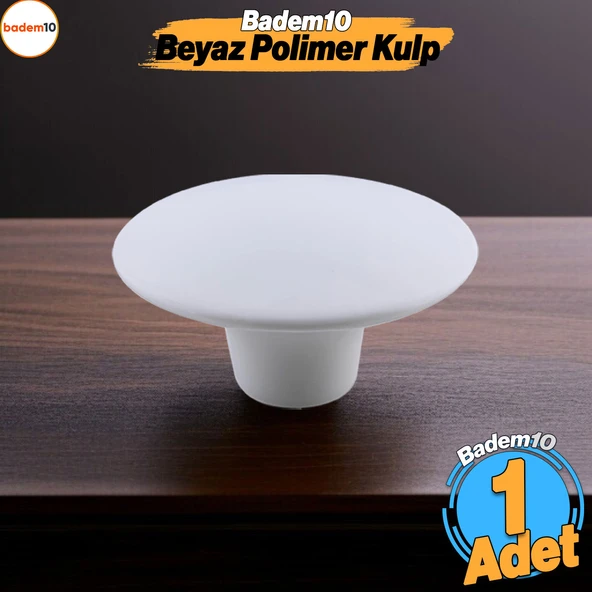 Bohem Beyaz Geniş Mantar Kulp Düğme 1 ADET Mobilya Dolabı Çekmece Mutfak Dolap Kulpu Kulbu Plastik ürün görseli 1