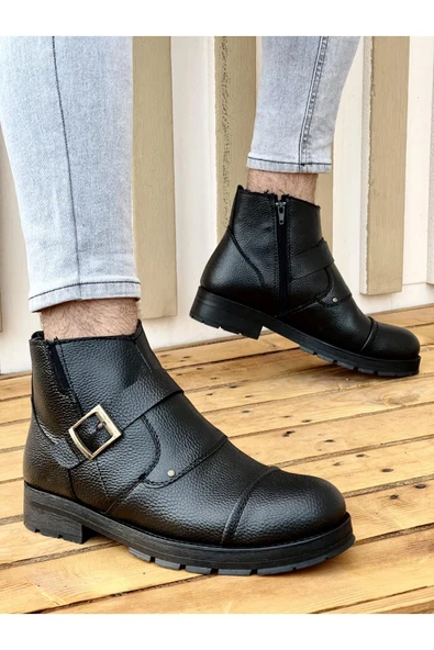 Muggo M1001 Su&soğuk Geçirmez Kürklü Garantili Unisex Kışlık Fermuarlı Bot Kauçuk Taban Sağlam ürün görseli 1
