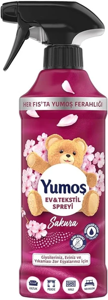 Yumoş Ev ve Tekstil Spreyi  Sakura  Yıkanması Zor Eşyalar İçin 450 ml ürün görseli 1
