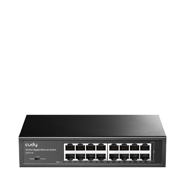 Cudy GS1016 16 Port 10/100/1000Mbps VLAN&Extend Mode 8" Rock-Mount Çelik Gigabit Ethernet Switch ürün görseli 1