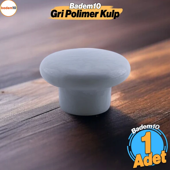 Bohem Gri Mantar Kulp Düğme 1 ADET Çekmece Mutfak Mobilya Dolabı Dolap Kulpu Kulbu Plastik Kulp ürün görseli 1