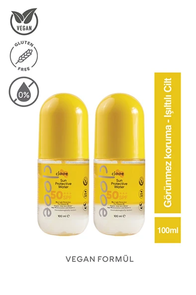 2'li Vegan Çift Fazlı Çok Yüksek Korumalı 50 Spf Güneş Suyu (100ML) Clooe ürün görseli 1