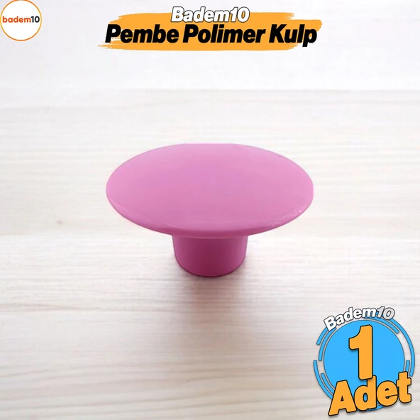 Bohem Pembe Geniş Mantar Kulp Düğme 1 ADET Mobilya Dolabı Çekmece Mutfak Dolap Kulpu Kulbu Plastik ürün görseli 1