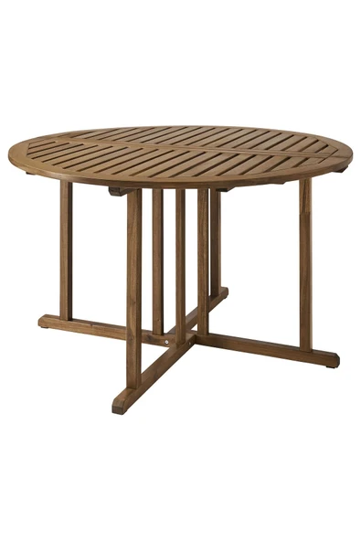 Yemek Masası, Açık Kahverengi, 130 cm Balkon,Teras,Bahçe Masa Ahşap Yuvarlak ürün görseli 1