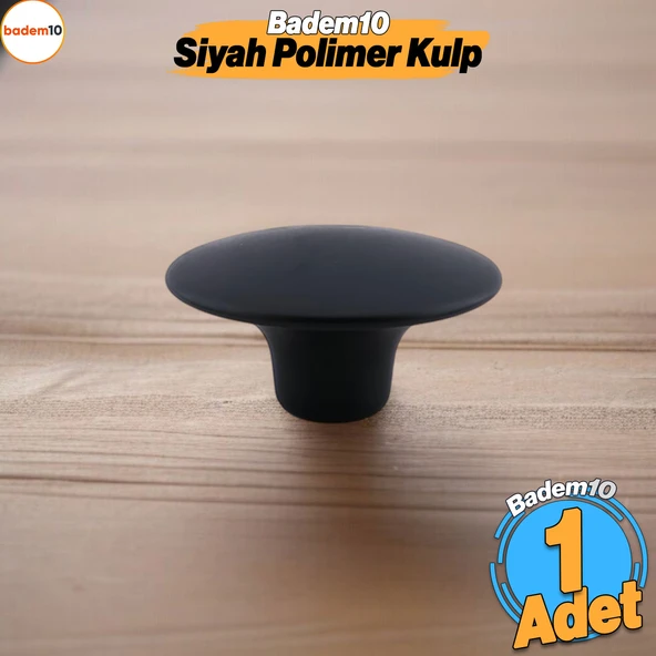 Bohem Siyah Geniş Mantar Kulp Düğme 1 ADET Mobilya Dolabı Çekmece Mutfak Dolap Kulpu Kulbu Plastik ürün görseli 1
