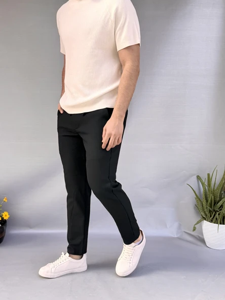 Bel İpli Slim Fit Jogger - Resim 4