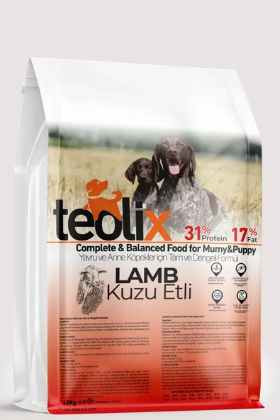 Yavru ve Anne Köpekler İçin Kuzu Etli ve Pirinçli Yetişkin Köpek Maması 15 kg ürün görseli 1