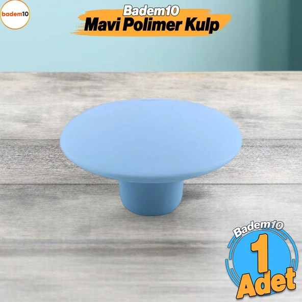 Bohem Mavi Geniş Mantar Kulp Düğme 1 ADET Mobilya Dolabı Çekmece Mutfak Dolap Kulpu Kulbu Plastik ürün görseli 1