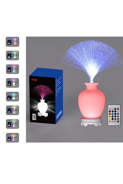 Bluetooth Hoparlör Vazo Tasarımlı Püsgüllü Kumandalı 17 Çeşit Rengarenk RGB Ledli ürün görseli 1