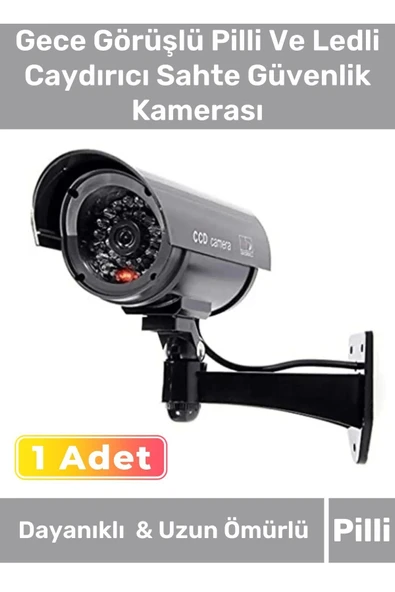 Premium Seri Ev Apartman Bahçe İş Yeri Gece Görüşlü Pilli Ledli Caydırıcı Oyuncak Güvenlik Kamerası ürün görseli 1