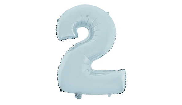 2 Rakam Mat Mavi Folyo Balon 26 inç 66 cm ürün görseli 1
