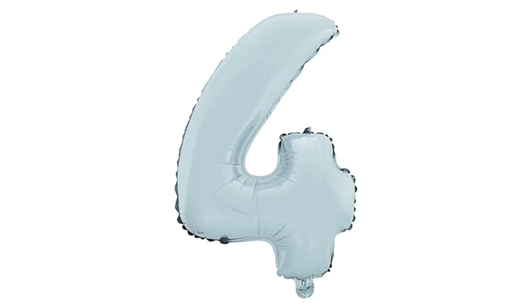 4 Rakam Mat Mavi Folyo Balon 26 inç 66 cm ürün görseli 1