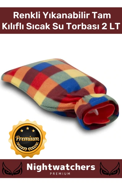 Deluxe Büyük Boy Kauçuk Yıkanabilir Polar Kılıflı Termofor Regl Kötü Hava Sıcak Su Torbası 2 lt ürün görseli 1