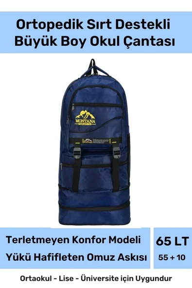 Ortopedik Su Geçirmez Konfor Modeli Fermuarlı Büyük Boy Çok Gözlü Bölmeli Kamp Outdoor Sırt Çantası ürün görseli 1