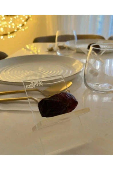 SLY-Şeffaf Hurmalık 6 Adet Hurma Tabağı Ramazan Ramazan Süsü Hurma Sunum Masa Süsü ürün görseli 1