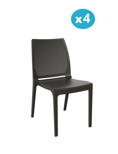 Omnipazar SY-2509 Plastik İcon Bahçe Koltuk Sandalye 4'lü Set ürün görseli 1