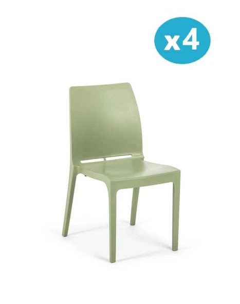 Omnipazar SY-2506 Plastik Eve Bahçe Koltuk Sandalye 4'lü Set ürün görseli 1