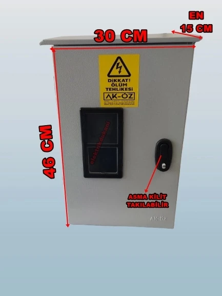 AKÖZ 1 Trifaze Sayaçlı Otomatlı Dar Şantiye Panosu Sıva Üstü 1 Trifaze 1 Monofaze Priz Yerli (Sac) ŞN-100 ürün görseli 1