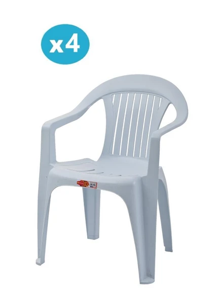 Omnipazar SY-2510 Plastik Bahçe Koltuk Sandalye 4'lü Set ürün görseli 1