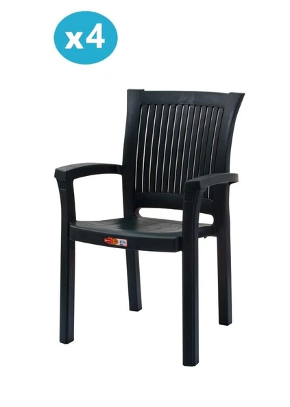 Omnipazar SY-2515 Elite Plastik Bahçe Koltuk Sandalye 4'lü Set ürün görseli 1