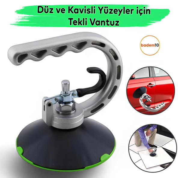 Vantuz Cam Vantus Vakumlu Fayans Ahşap Tutucu Taşıma Araba Kaporta Göcük Çektirme Alüminyum Tekli ürün görseli 1