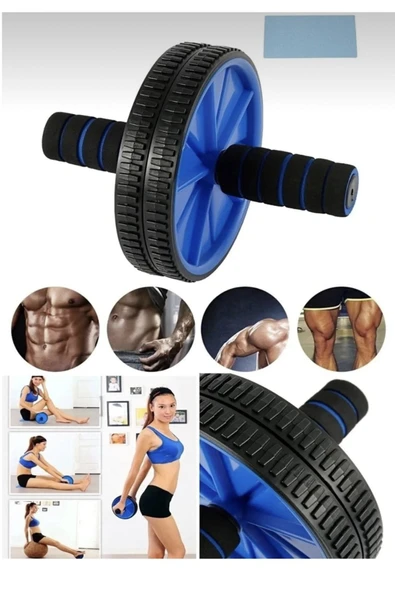 CKSpor Taşınabilir  Wheel Tekerlek Spor Aleti  Vücut Geliştirme Egzersiz Aleti Mini Diz Mat Hediyeli ürün görseli 1