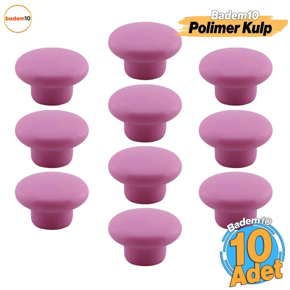 Bohem Pembe Mantar Kulp Düğme 10 ADET Çekmece Mutfak Mobilya Dolabı Dolap Kulpu Kulbu Plastik Kulp ürün görseli 1