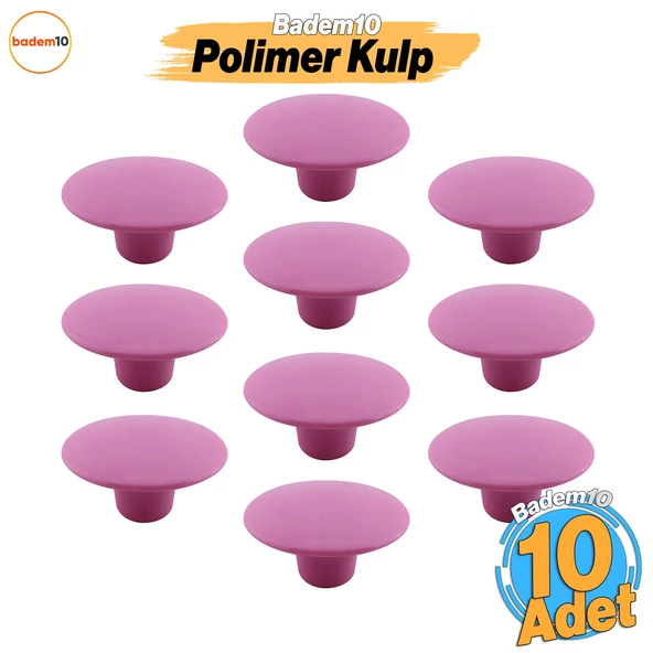 Bohem Pembe Geniş Mantar Kulp Düğme 10 ADET Mobilya Dolabı Çekmece Mutfak Dolap Kulpu Kulbu Plastik ürün görseli 1