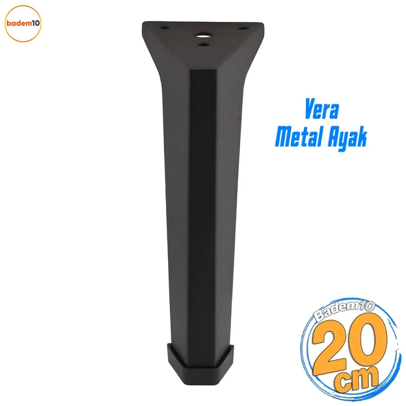 Vera 20 cm Mobilya Ayakları Ünite Baza Koltuk Ayağı Ayağı Sehpa Masa Puf Tabure Metal Ayakları Siyah ürün görseli 1
