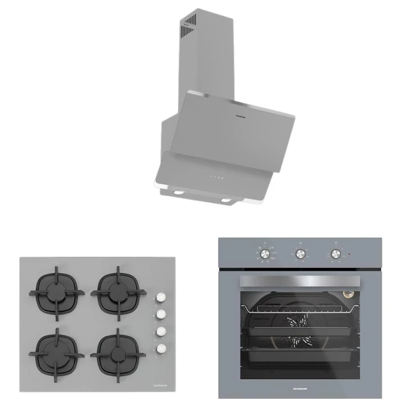 Silverline BO6503S01 - CS5343S01 - 3420 Classy 60 cm Gri Ankastre Set ürün görseli 1