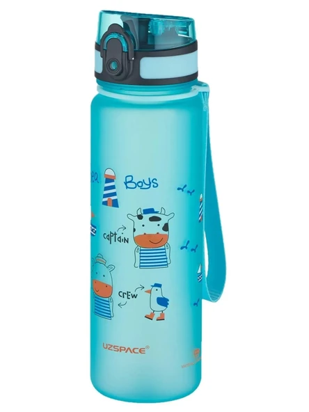 Vagon Life Uzspace Matara Tritan 500 ML Hayvan Desenli  3026-5 Su Yeşili ürün görseli 1