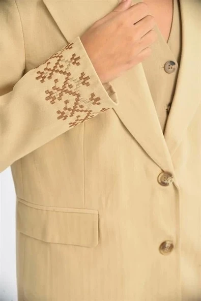 Leomie Nakışlı Blazer Ceket 6106 - Resim 5
