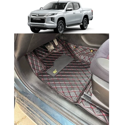 Mitsubishi L200 2019-2024 Arası Aracına Özel 8d Tek Katmanlı Havuzlu Paspas Takımı ürün görseli 1