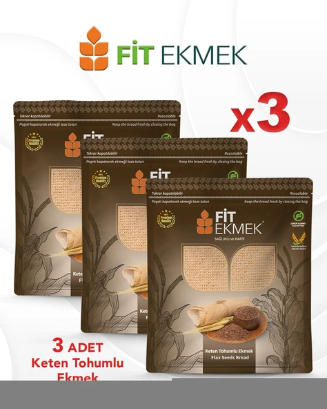 fit 3'lü paket Keten Tohumlu Lavaş Ekmeği 300gr ürün görseli 1