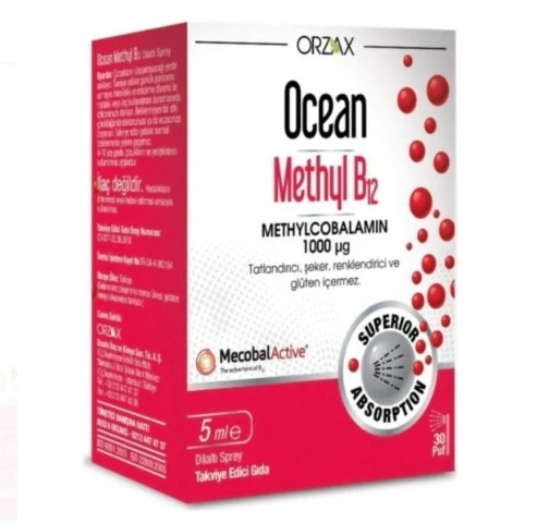 Orzax Ocean Methyl B12 Sprey 1000 mg 5 ml ürün görseli 1