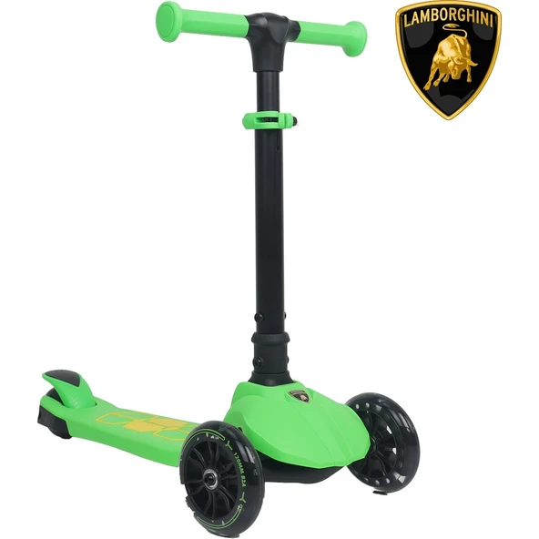LAMBORGHINI  L5 Katlanabilir Işıklı 3 Tekerlekli Çocuk Scooter Yeşil ürün görseli 1