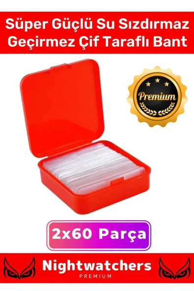 Deluxe Süper Güçlü Yapışkan Kolay Çıkarılabilir Çok Amaçlı 60 Parça Çift Taraflı Şeffaf Bant 2 Adet ürün görseli 1