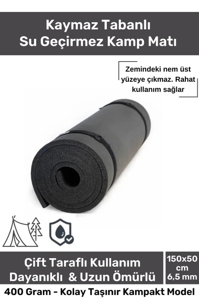 Premium Su Geçirmez Konforlu Taşıma Askılı Çift Taraflı Zemin Çadır Uyku Kamp Matı Yer Minderi 6,5mm ürün görseli 1