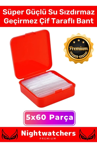 Deluxe Süper Güçlü Yapışkan Kolay Çıkarılabilir Çok Amaçlı 60 Parça Çift Taraflı Şeffaf Bant 5 Adet ürün görseli 1