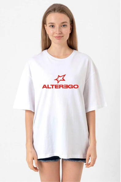 Lisa Alter Ego Beyaz Kadın Oversize Tshirt ürün görseli 1