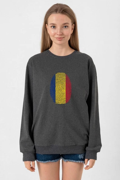 Romania Fingerprint Füme Kadın 2ip Sweatshirt ürün görseli 1