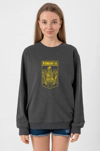 Romania Coat Arms Füme Kadın 2ip Sweatshirt ürün görseli 1