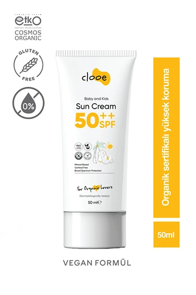 Organik Vegan Hipoalerjenik Glutensiz 50 Spf Güneş Kremi (50ML) Clooe ürün görseli 1