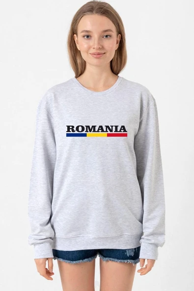 Romania Flag Lettern Grimelanj Kadın 2ip Sweatshirt ürün görseli 1