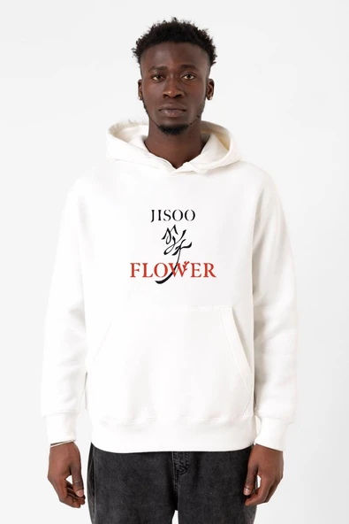 Jisoo Flower Beyaz Erkek 3ip Kapşonlu Sweatshirt ürün görseli 1