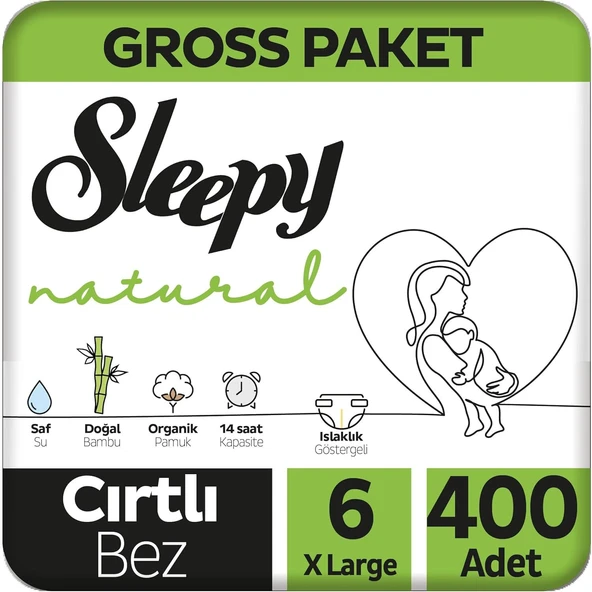 Sleepy Natural 6 Numara XLarge 400'lü Bebek Bezi ürün görseli 1